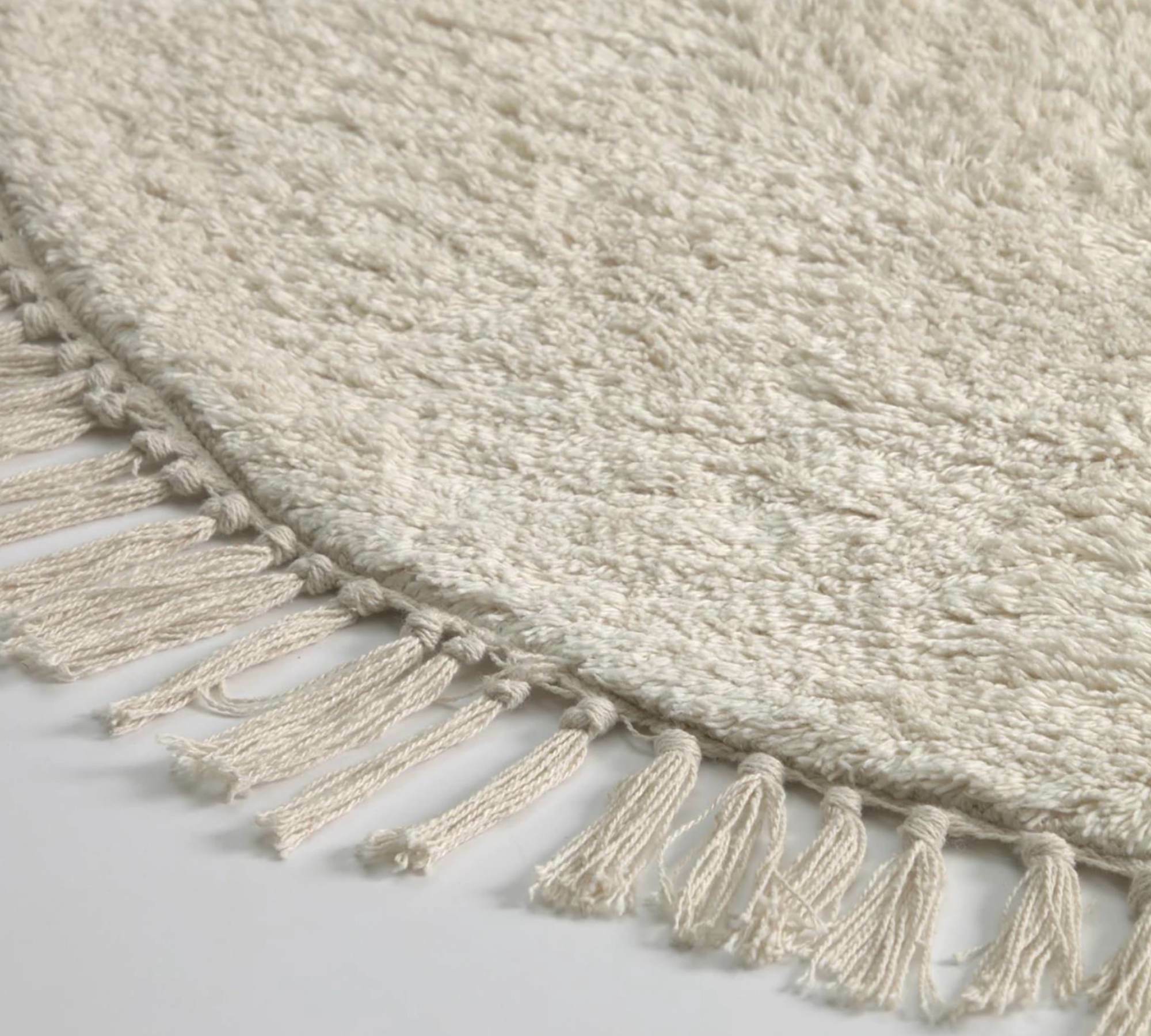 Teppich Kurzflor Baumwolle Beige 1