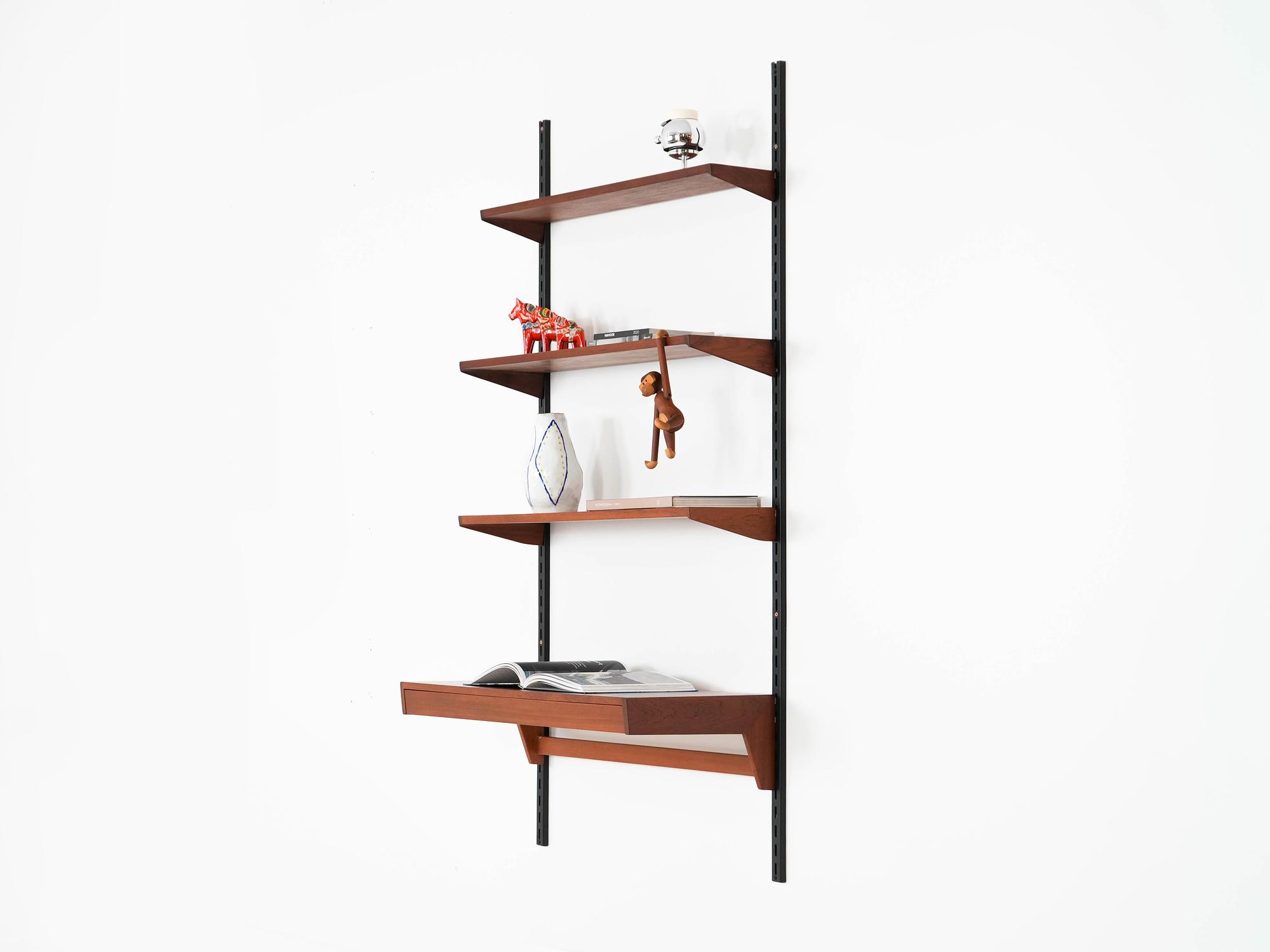 Modular teak shelving unit 1960s 2