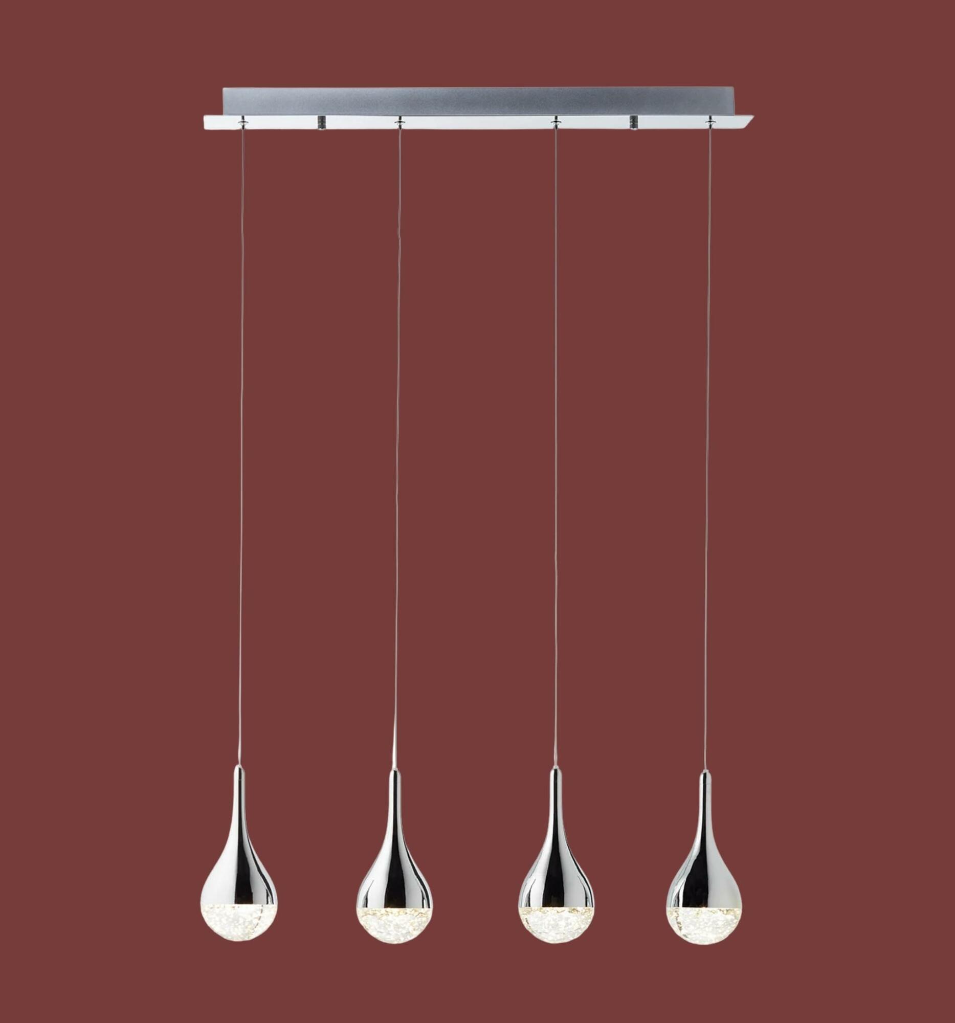 LED pendant lamp Frizzante Glass / Steel Number of flames: 4 3