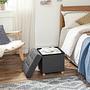 Upholstered Ottoman Oblava with Storage Space Woven Fabric Solid Birch Grey 3