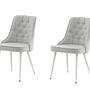 Velvet Deluxe 2x Esszimmerstuh-Set Hellgrau 1