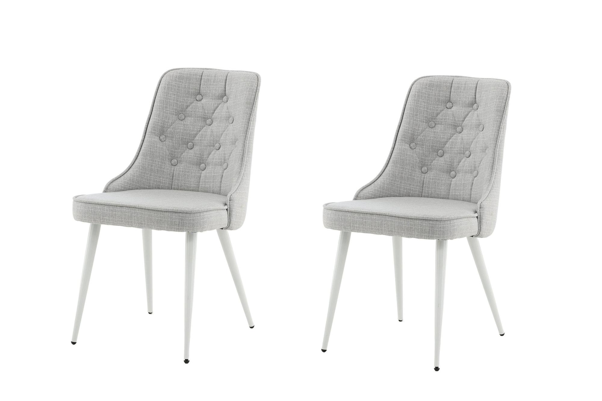 Velvet Deluxe 2x Esszimmerstuh-Set Hellgrau 1