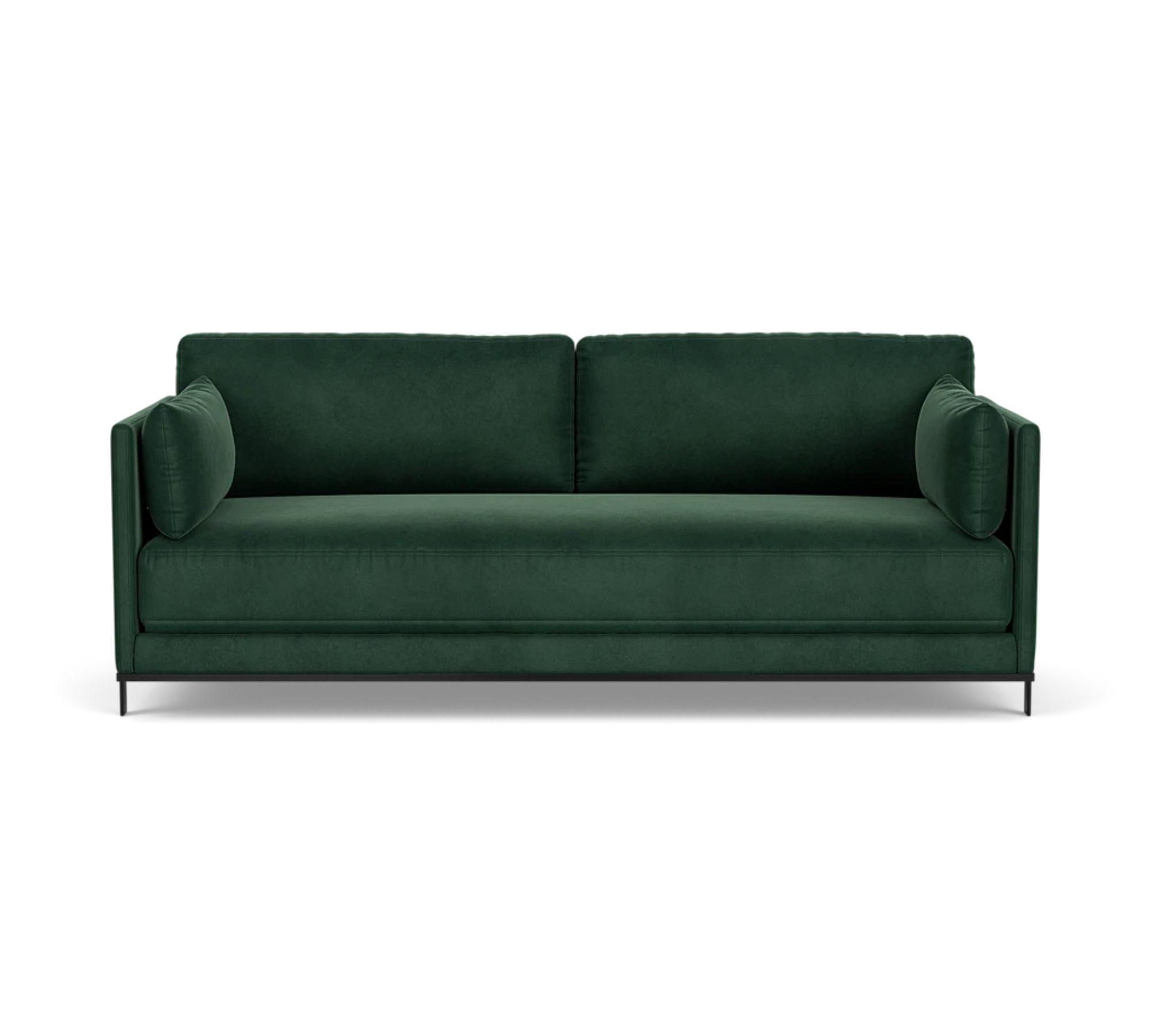 Chill by SLS Schlafsofa 3-Sitzer Velour Lux Dark Green 0