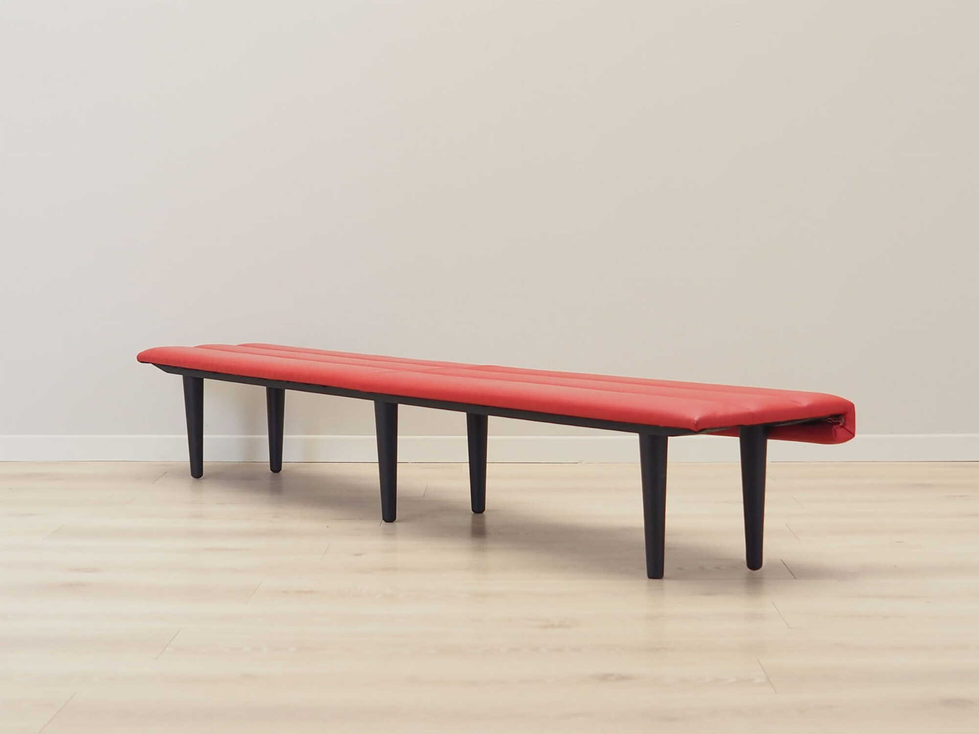 Vintage Bank Holz Leder Rot 1990er Jahre 2
