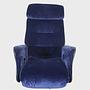 Fåret Sessel Samt Anilinleder Solemio Blau 4