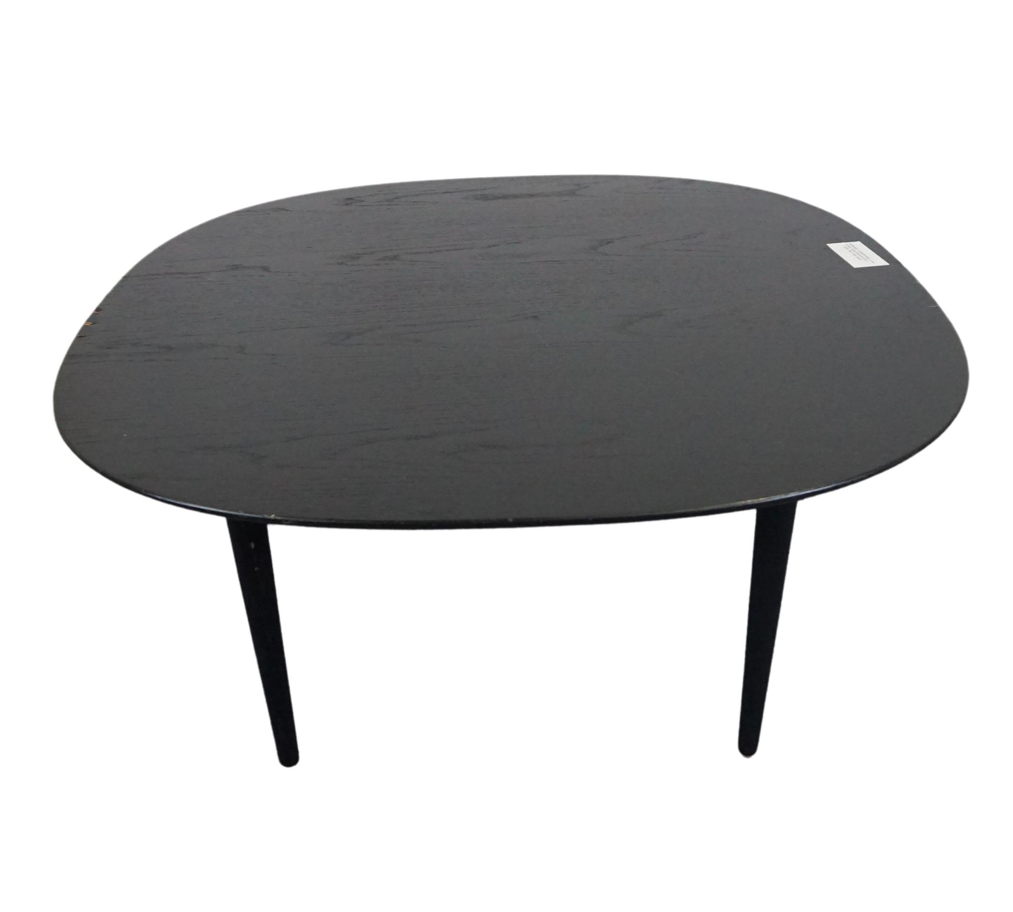 Lunar Couchtisch Holz Schwarz Ø80cm 2