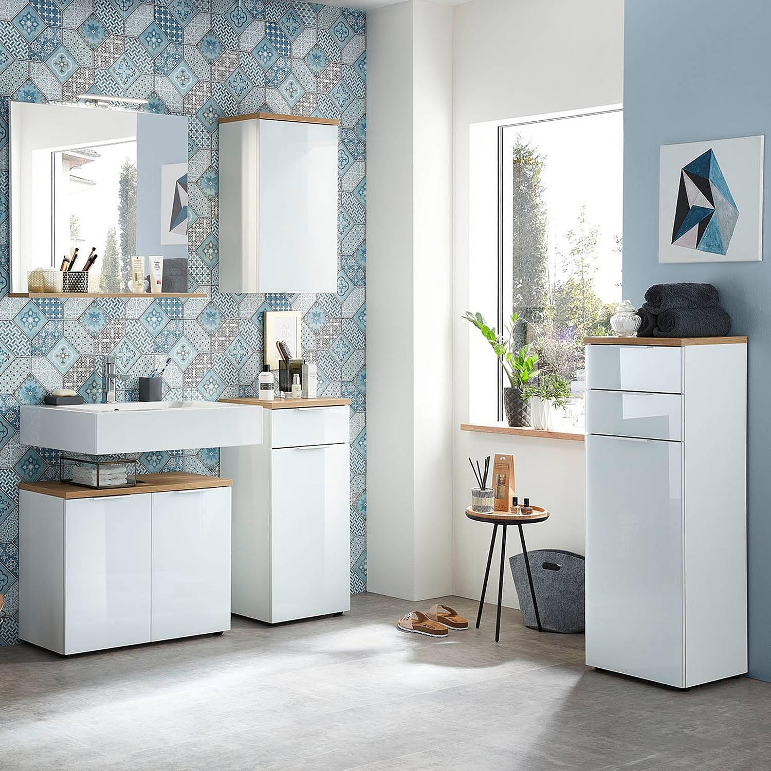 Unterschrank Pescara Glas Eiche Navarra Dekor 2
