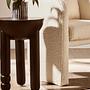 Walsa Round Column Detail Side Table Mango Wood Black 3