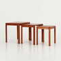 3x Vintage Side Table Teak Brown 1970s 1