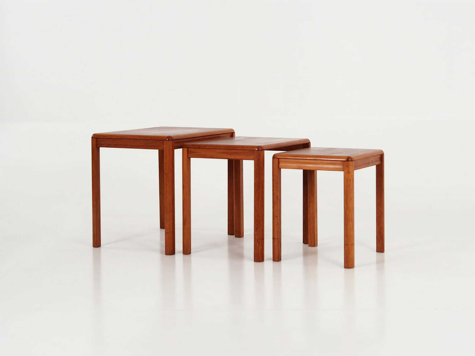 3x Vintage Side Table Teak Brown 1970s 1