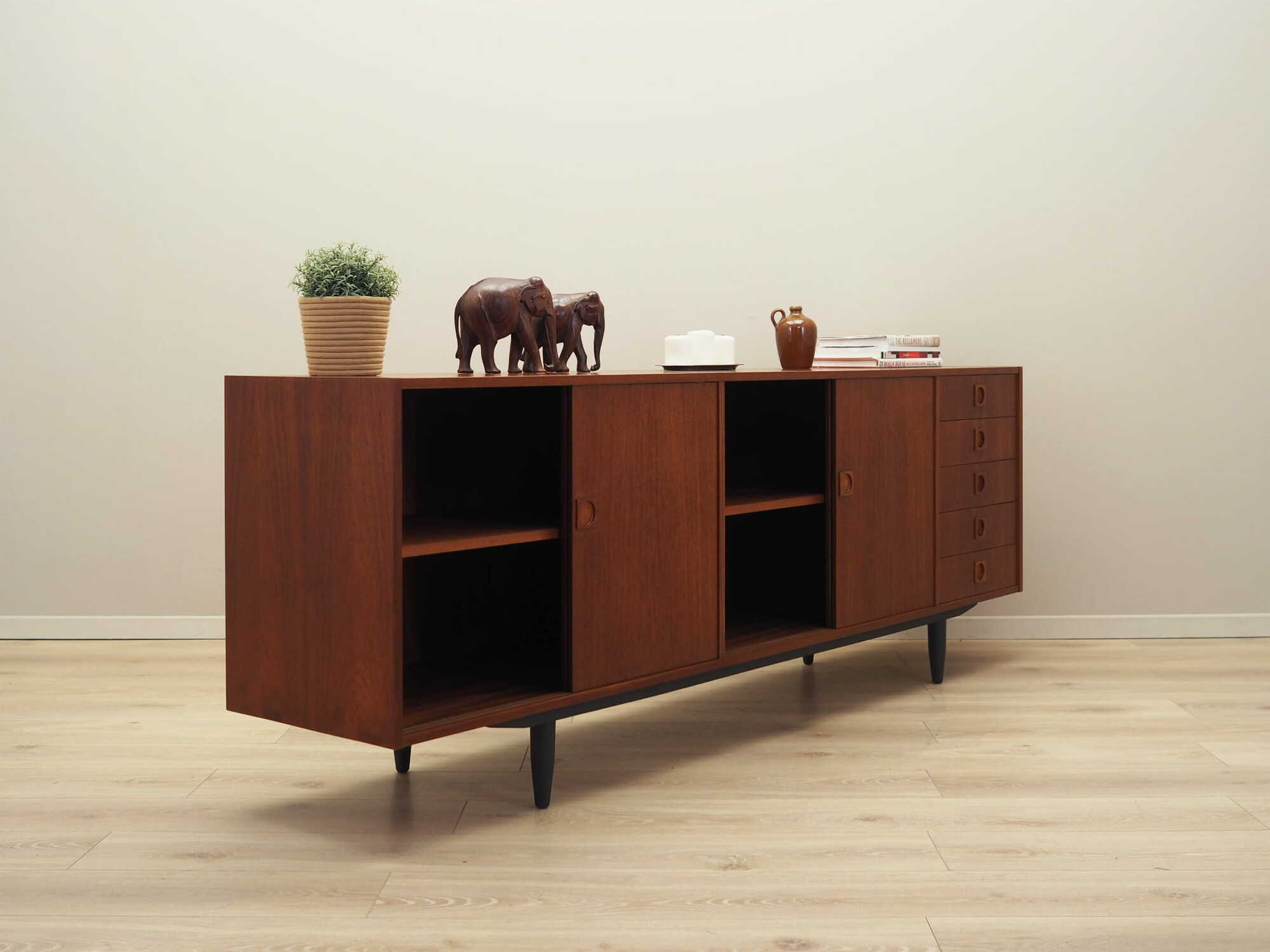 Vintage Sideboard Teakholz Braun 1960er Jahre 6