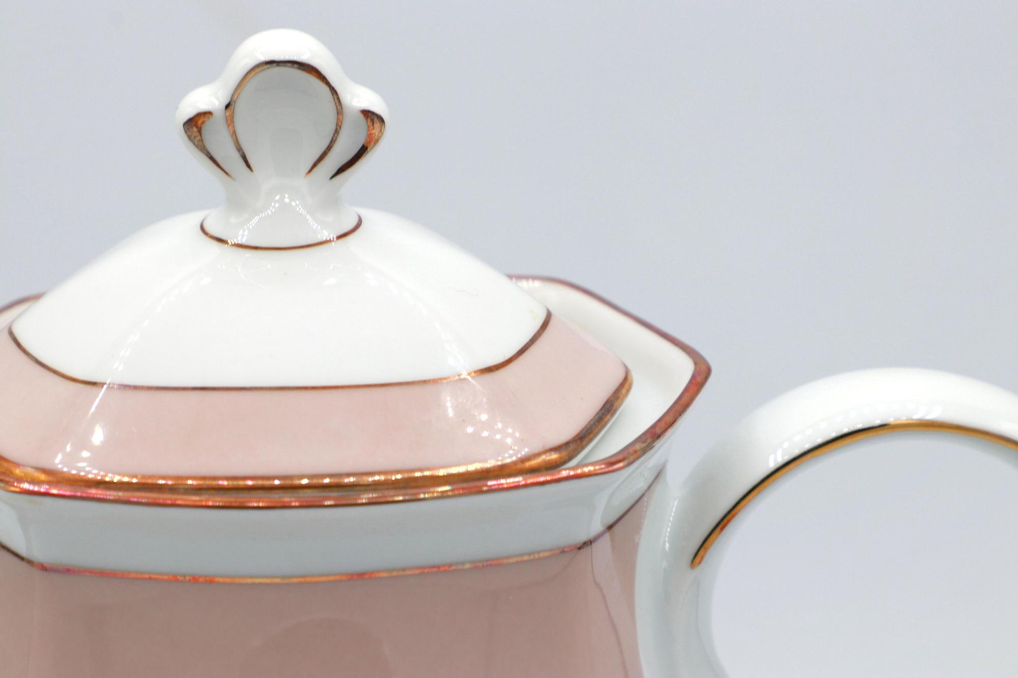 Vintage Kaffeekanne Porzellan Pastell 1960er Jahre 2