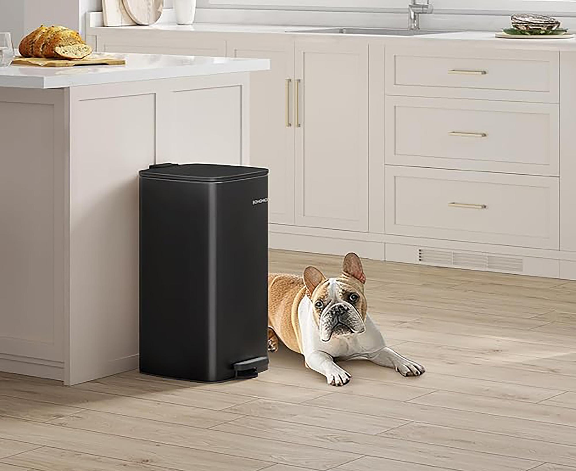 Debai Küchenmülleimer Stahl Pulverbeschichtet Schwarz 2