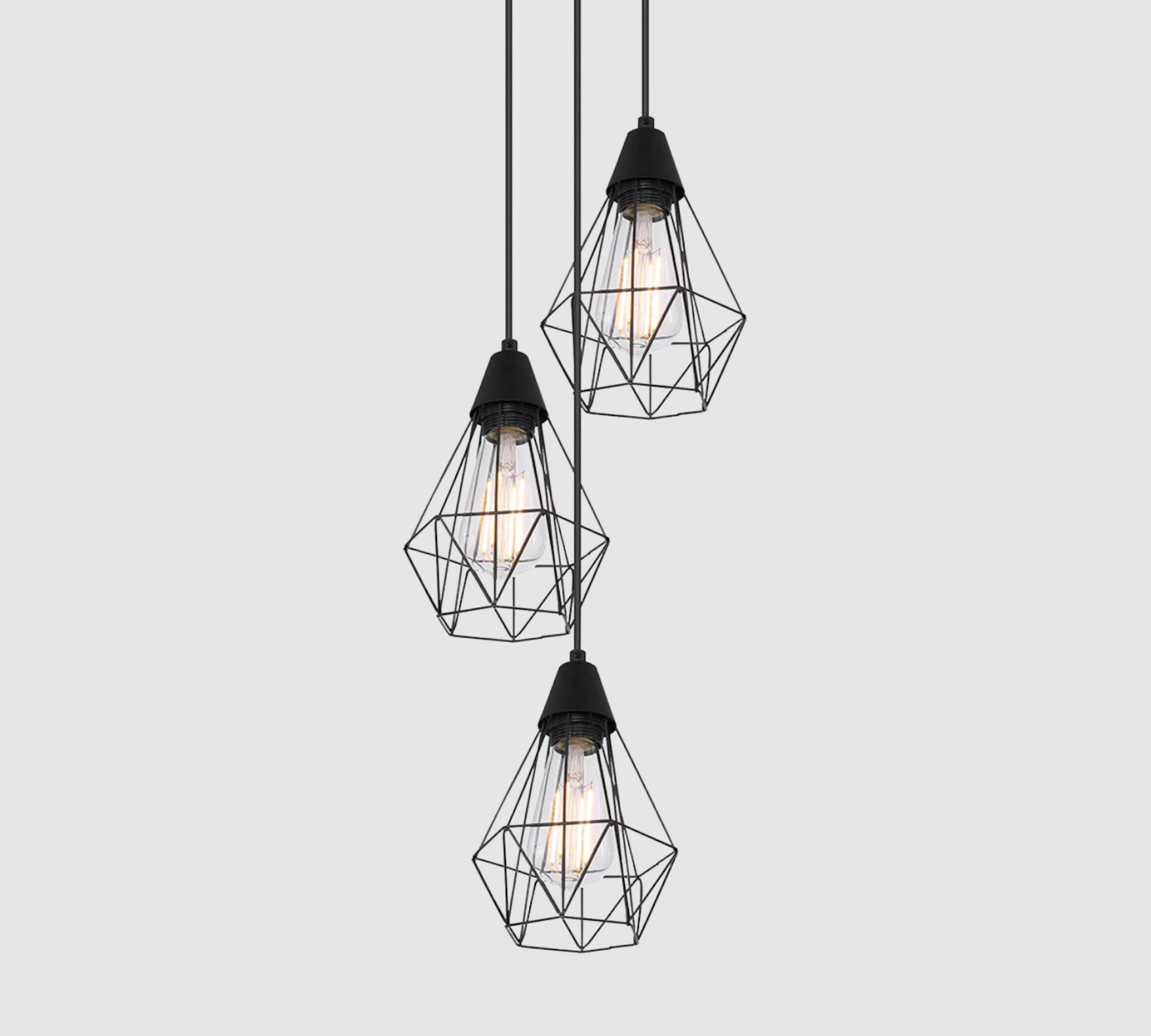 3-light pendant lamp iron black 0