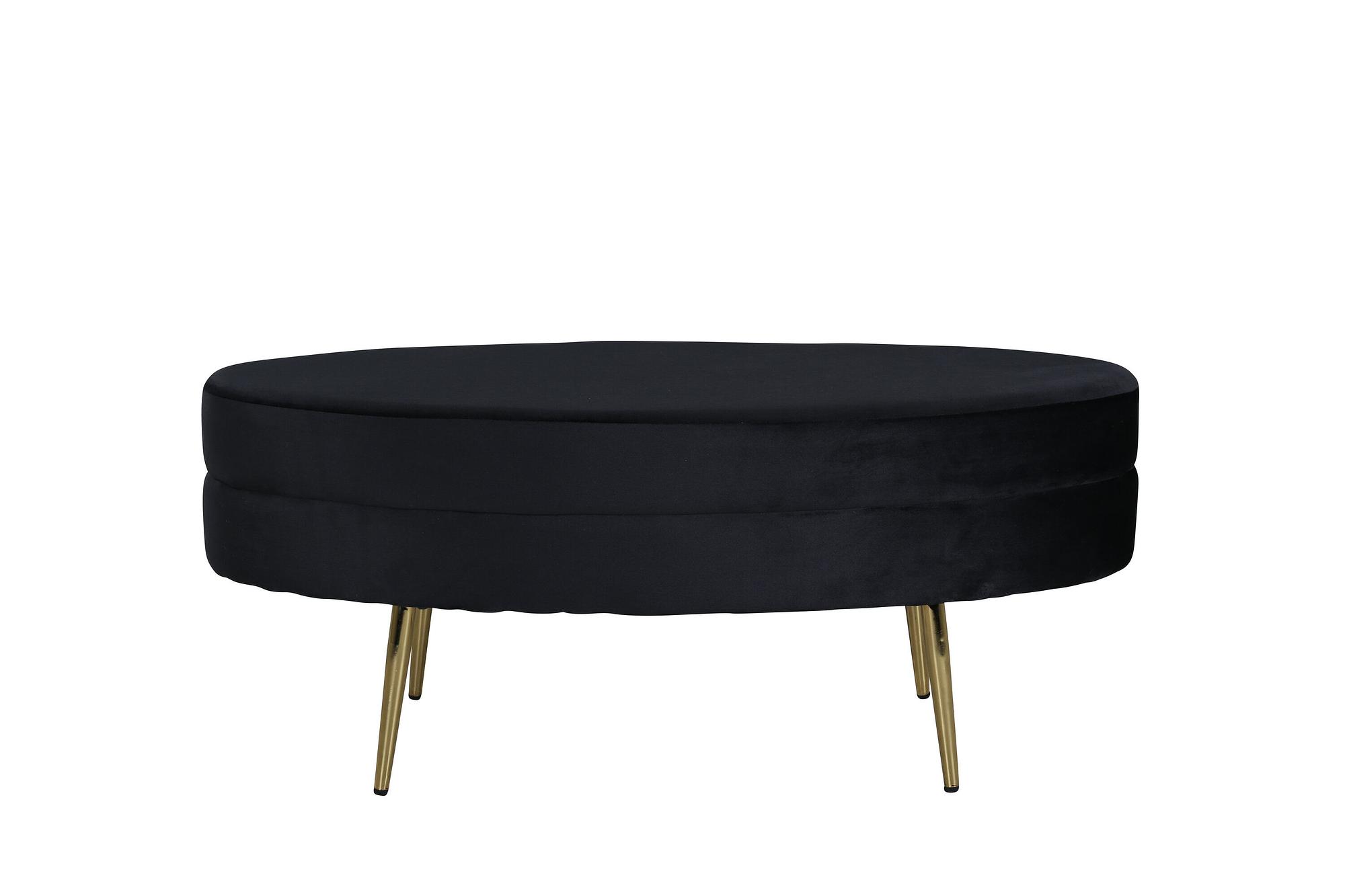 Otto Pouf Brass Velvet Black 0