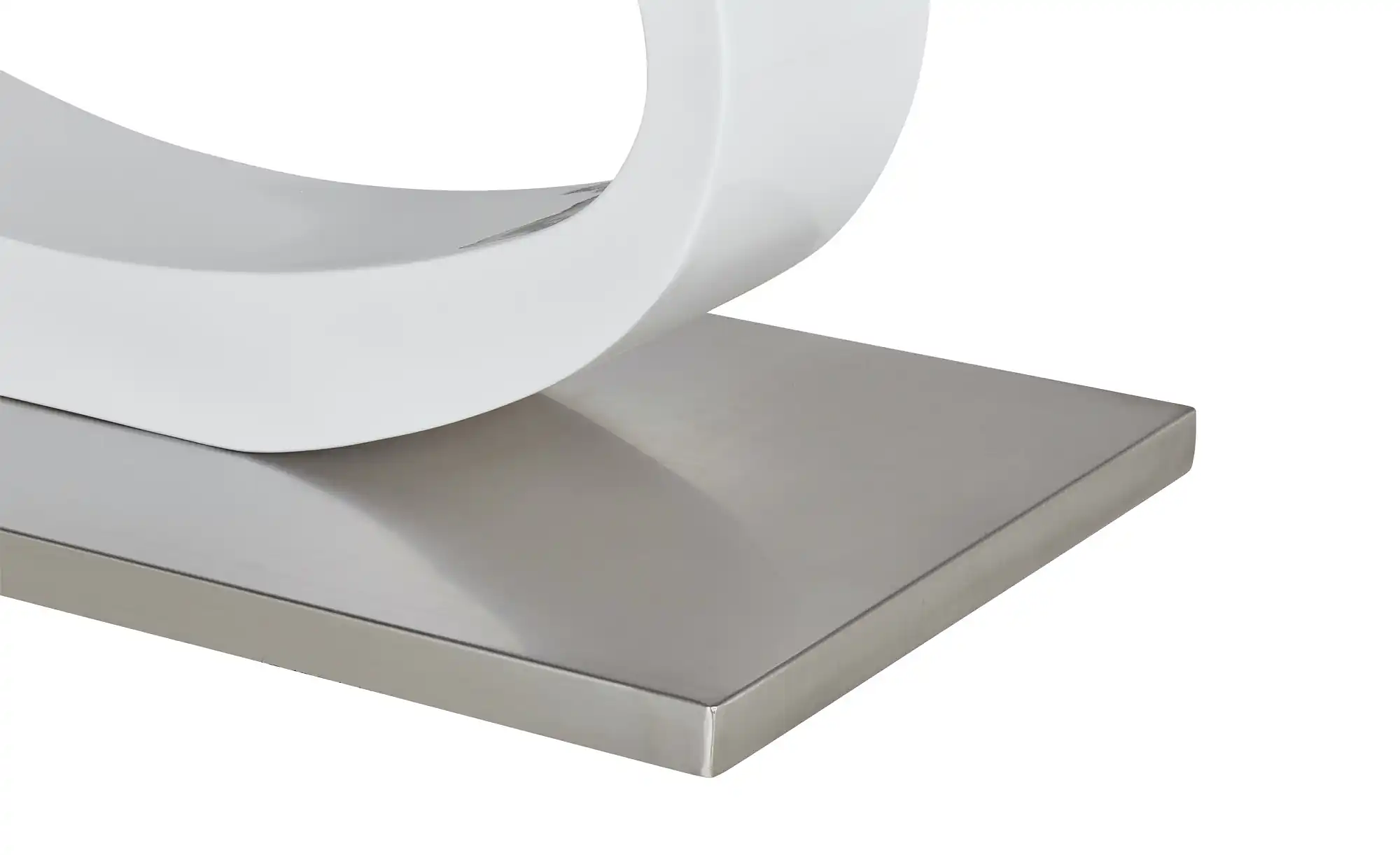 Halle Couchtisch Glas Metall Weiß 2