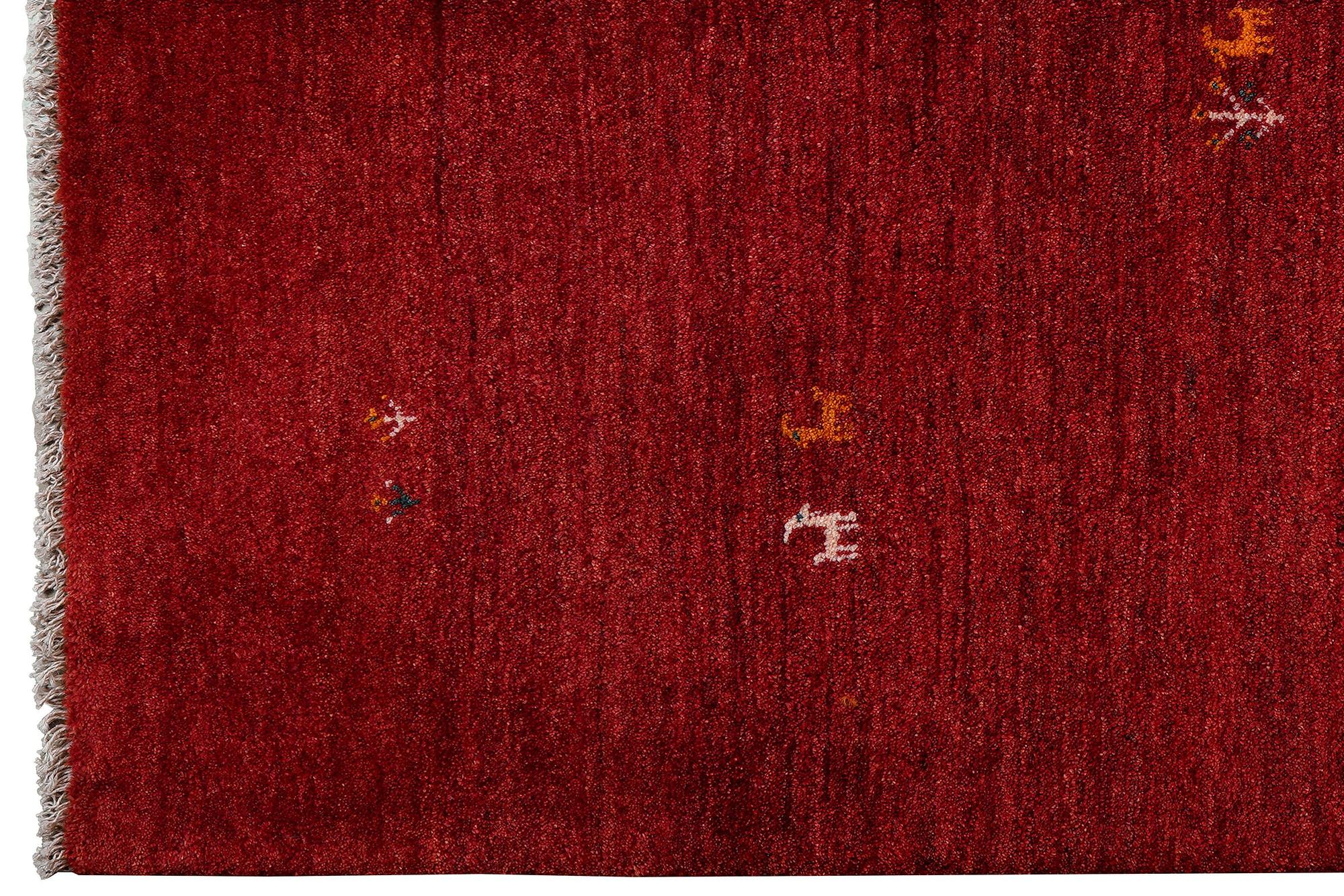 Rizbaf Gabbeh-Teppich Wolle Rot 1