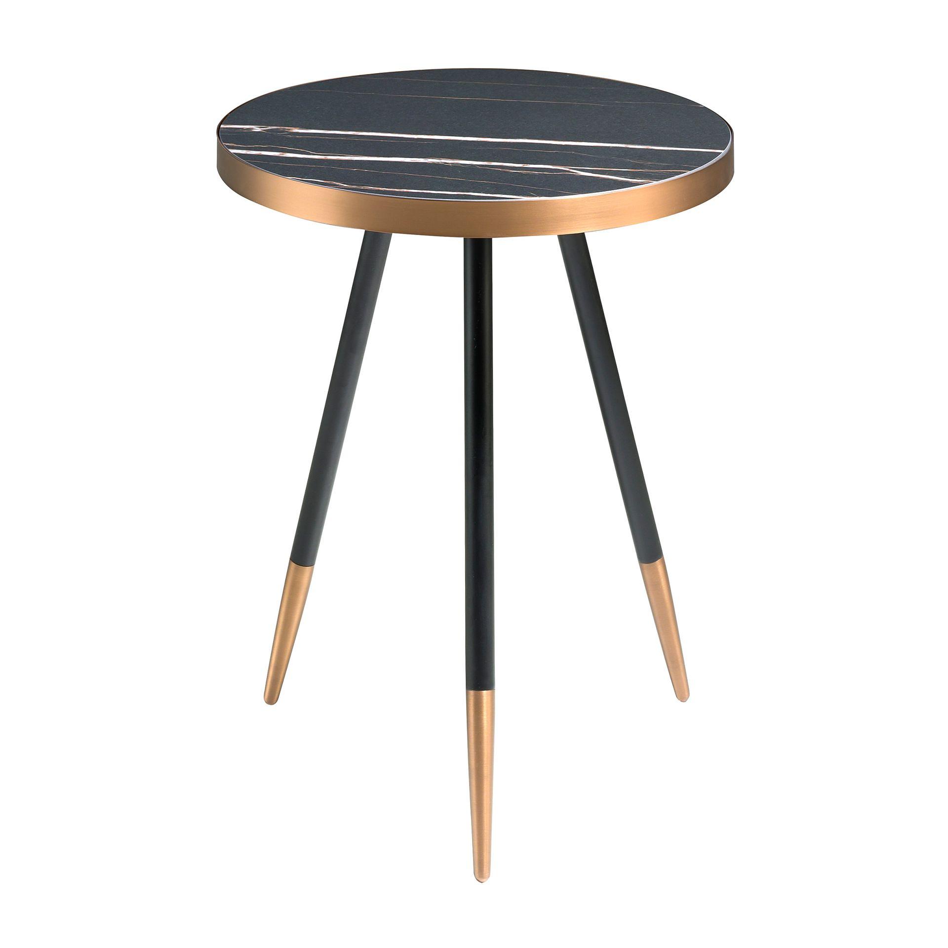 Round side table marble steel 0