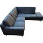 Ecksofa mit Hocker Dunkelgrau 3