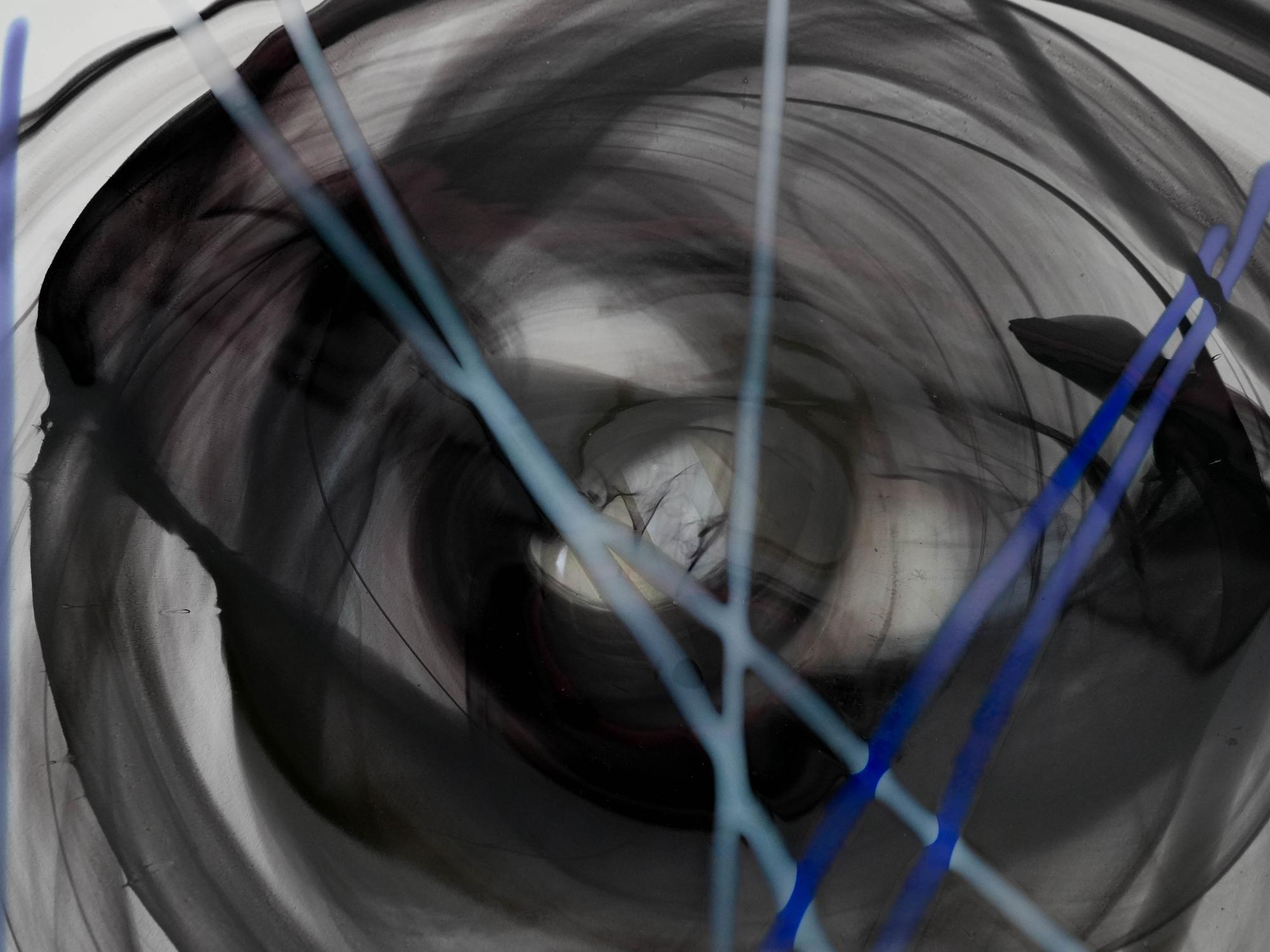 Contrast glass bowl Blue 1980s 5