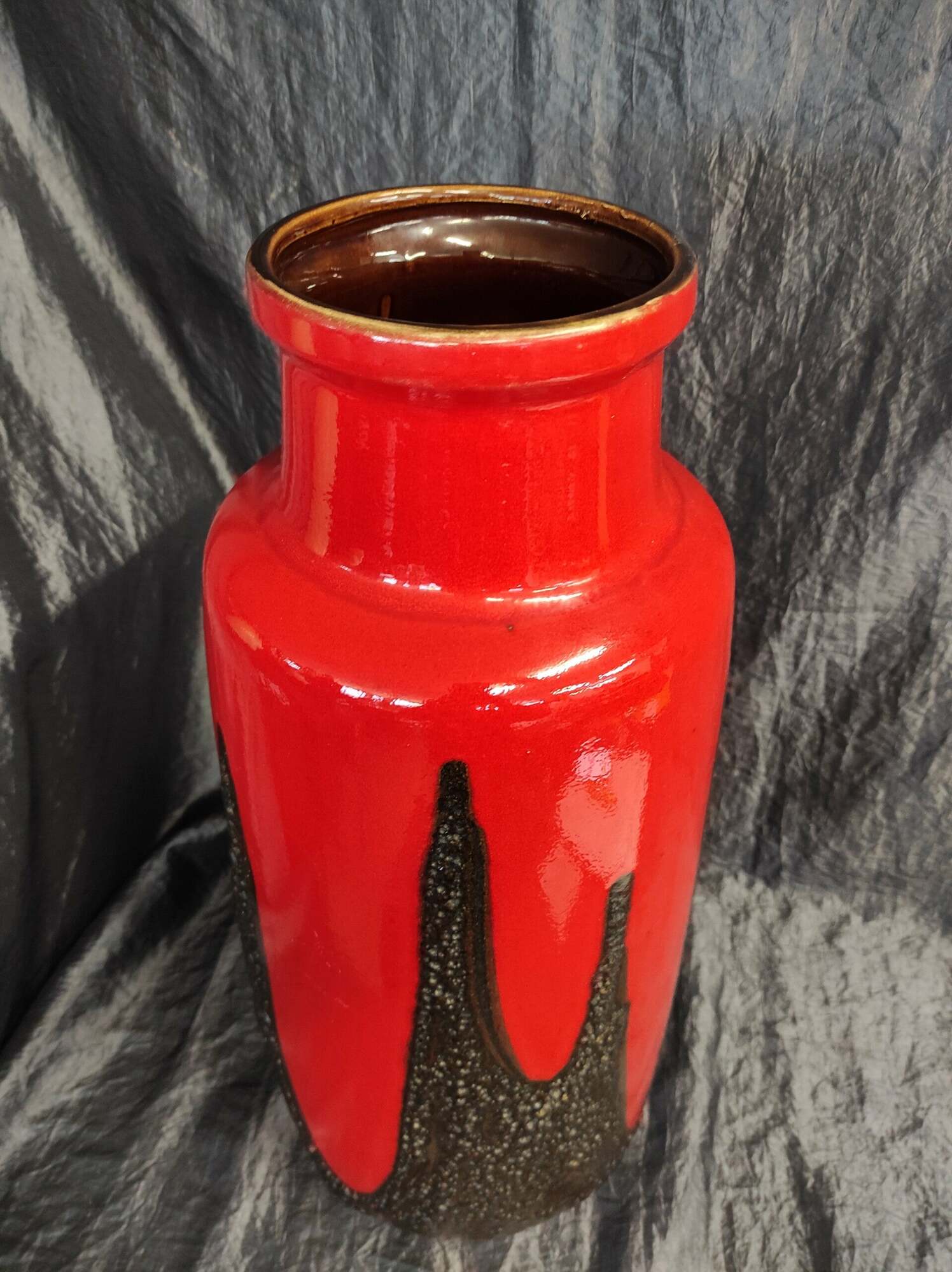 Vintage Fat Lava Vase Keramik Mehrfarbig  3