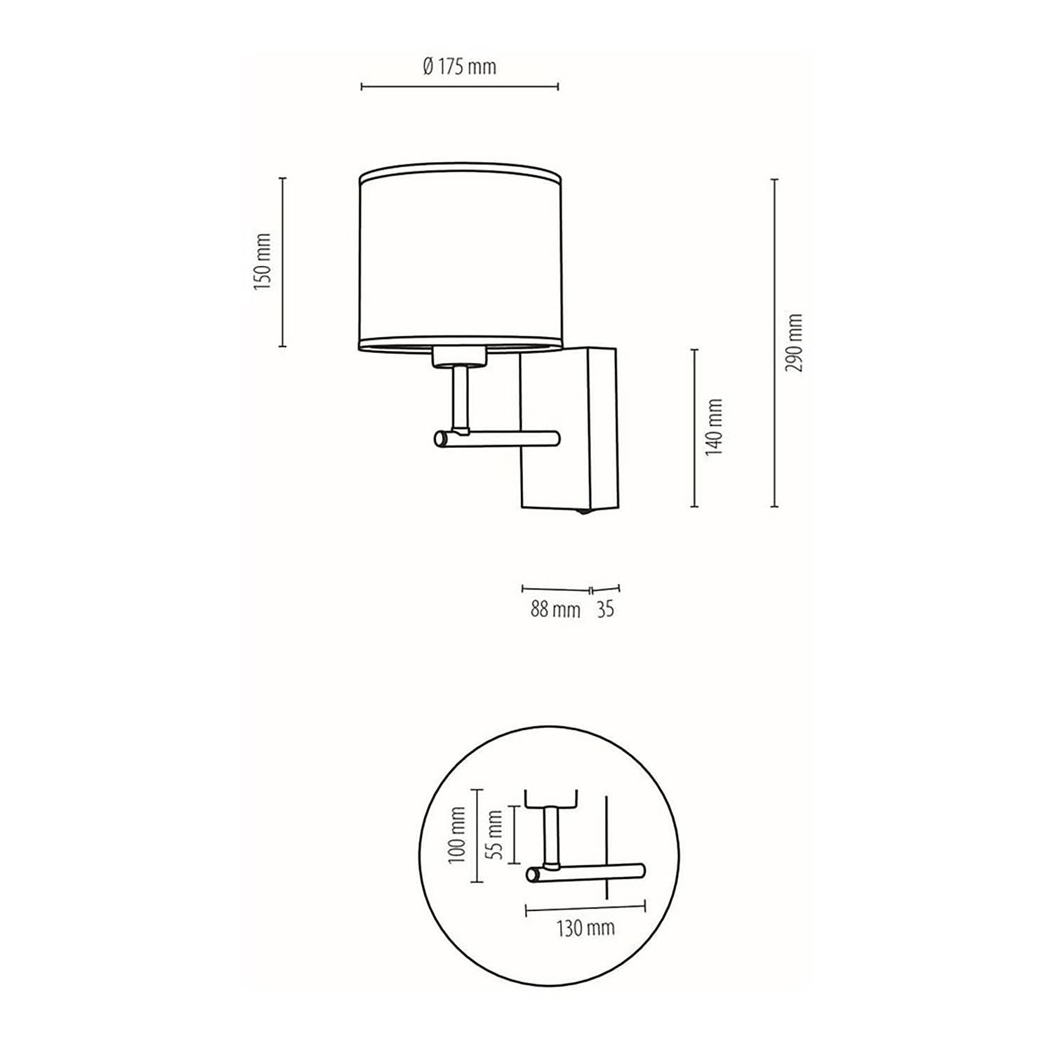 Wall lamp Boho IV Linen Solid Oak 1