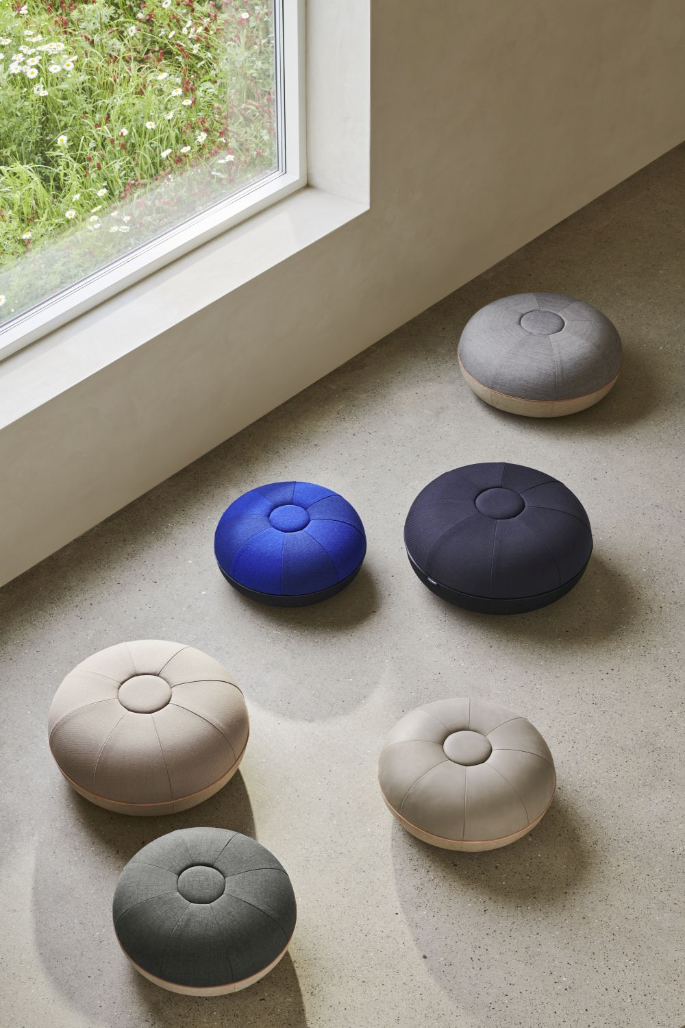 Pouf Large Wolle Leinen Beige 3