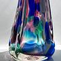 Handgemachte Blumenvase Glas 1970er Jahre 1