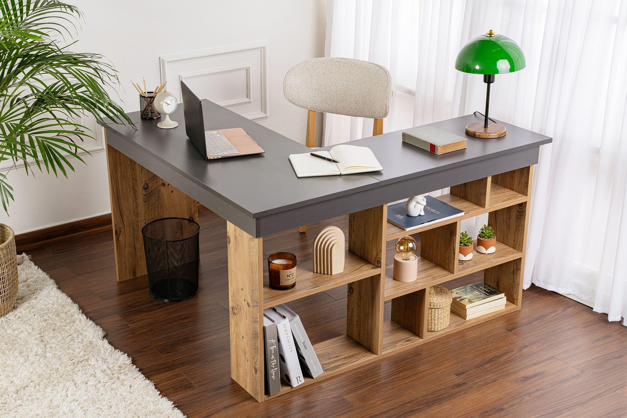 Vesper Desk Anthracite, Atlantic Pine 1