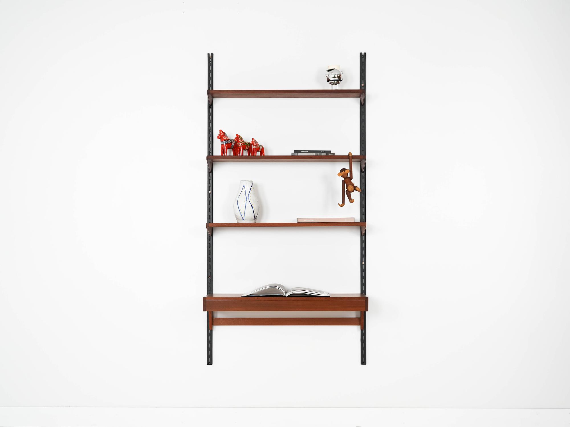Modular teak shelving unit 1960s 1