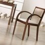 Luna Armchair Wood Textile Beige 0