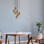Pendant lamp 7 elements Height adjustable Metal Gold 0