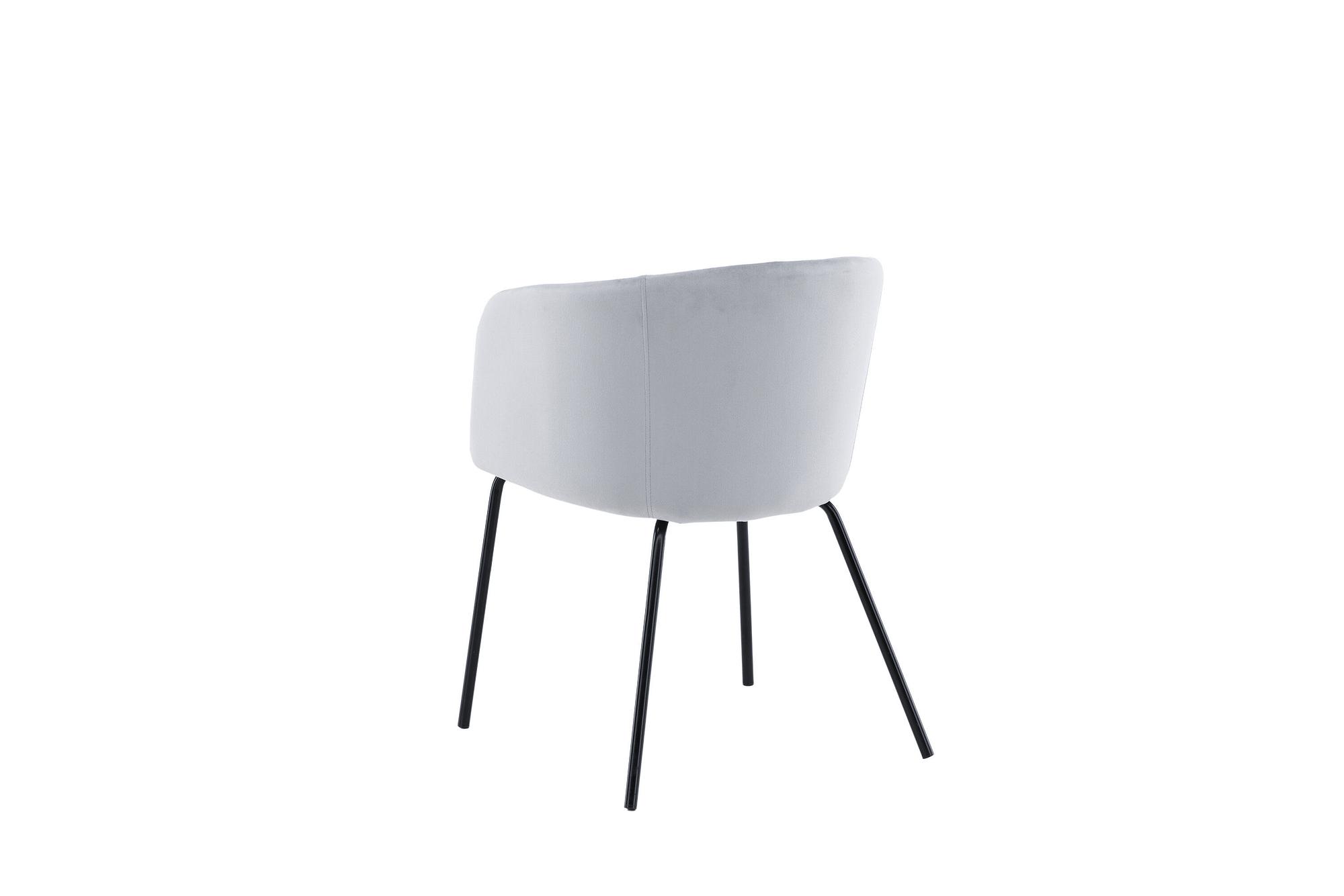 Berit Armlehnstuhl Samt Hellgrau Schwarz 5