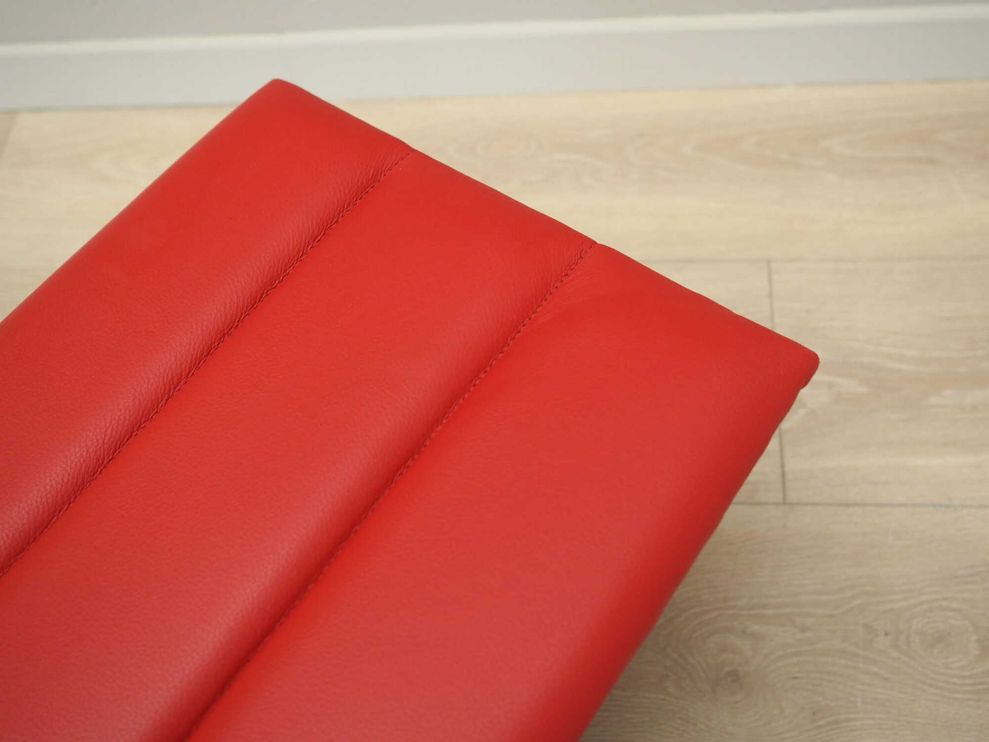 Vintage Bank Holz Leder Rot 1990er Jahre 8