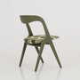 Vintage Chair Wood Fabric Green 1970s 5