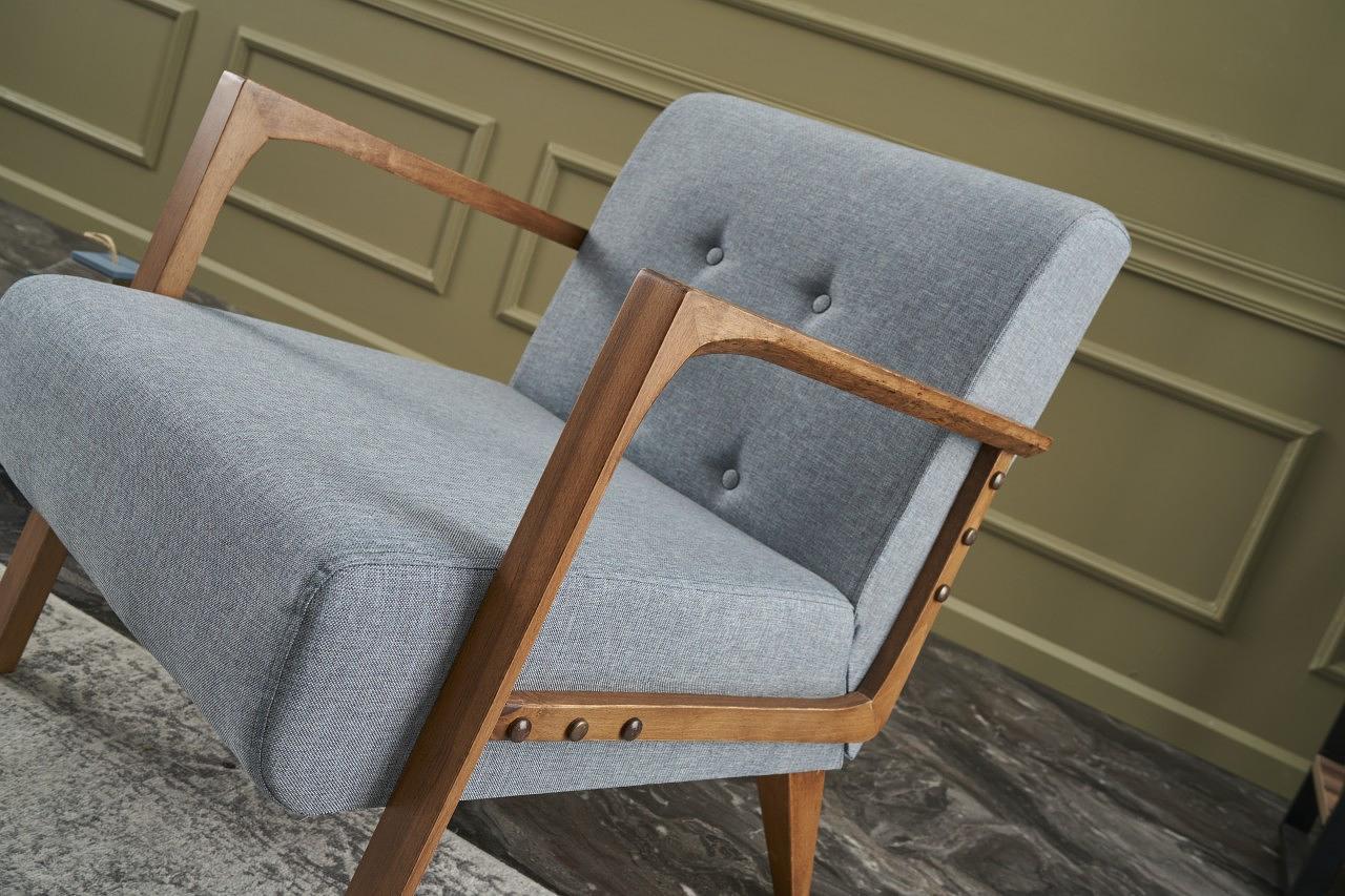 Kemer Armchair Wood Veneer Light Blue 2
