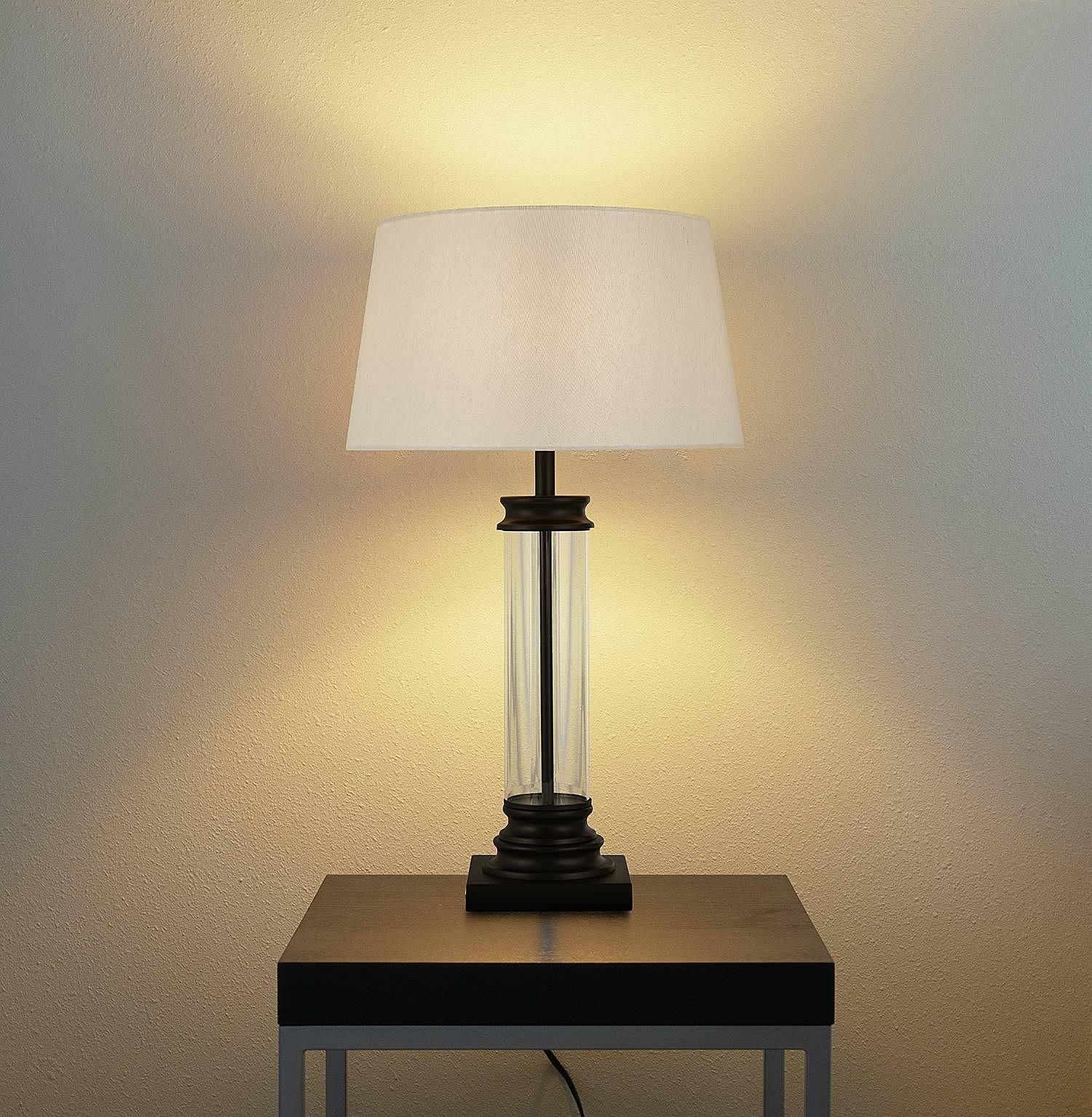 Pedestal table lamp steel black 2