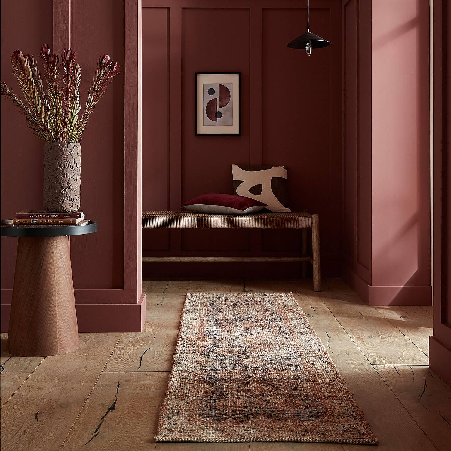 Miley Traditional Läufer Jute Rot Blau 60 x 230 cm 0