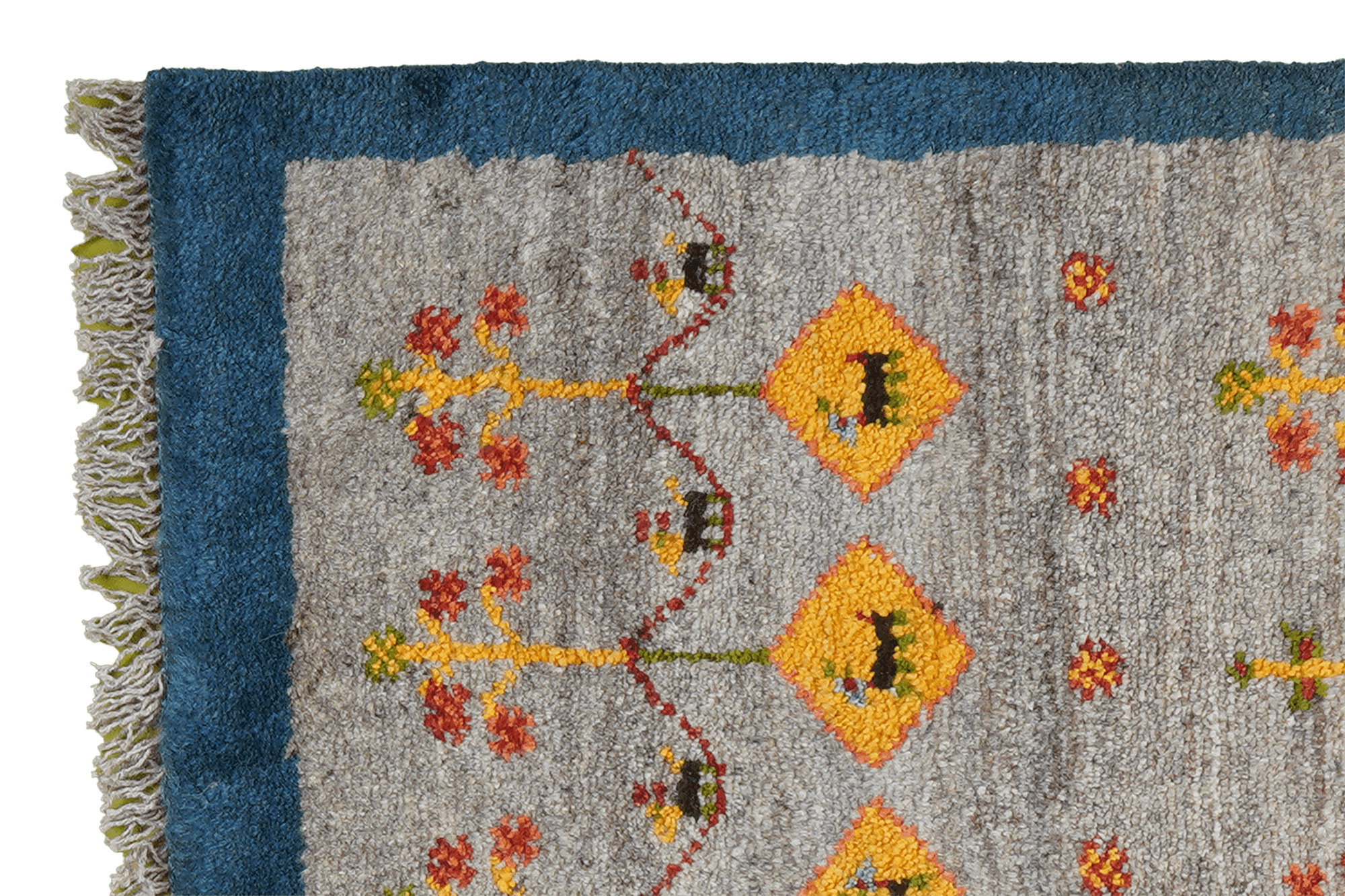 Gabbeh Teppich Wolle Grau 1