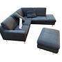 Ecksofa mit Hocker Dunkelgrau 0