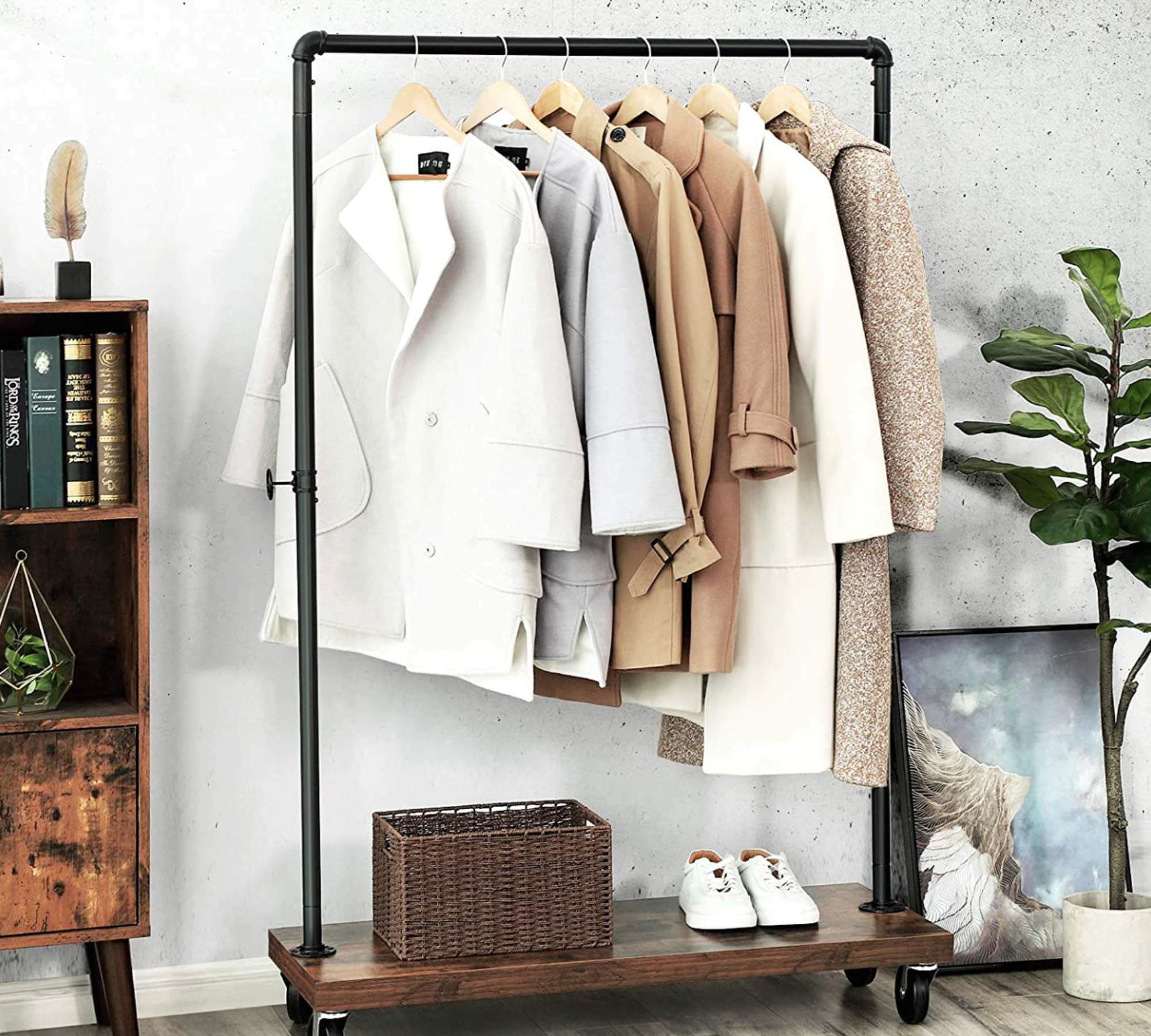 Garderobenständer Spanplatte Metall Schwarz 3