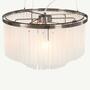 Opulenter Kronleuchter Ophelia aus Milchglas und Chrom  1