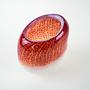 Vase Matte Glass White Red 1970s 5