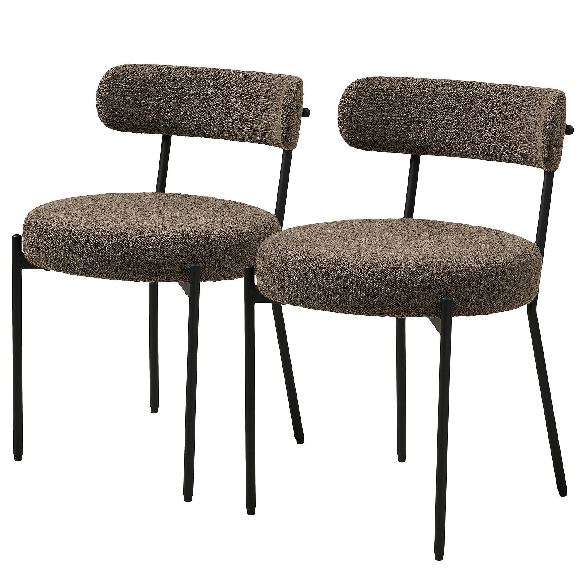 Dining chair Yenti set of 2 Bouclé 0