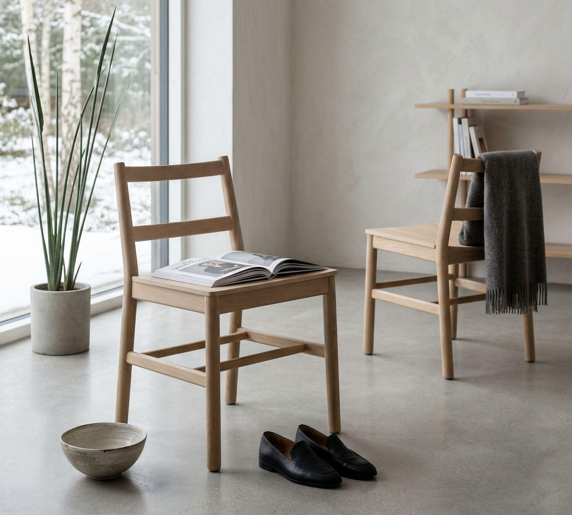 2x Julie Chair Oak Wood Natural 6