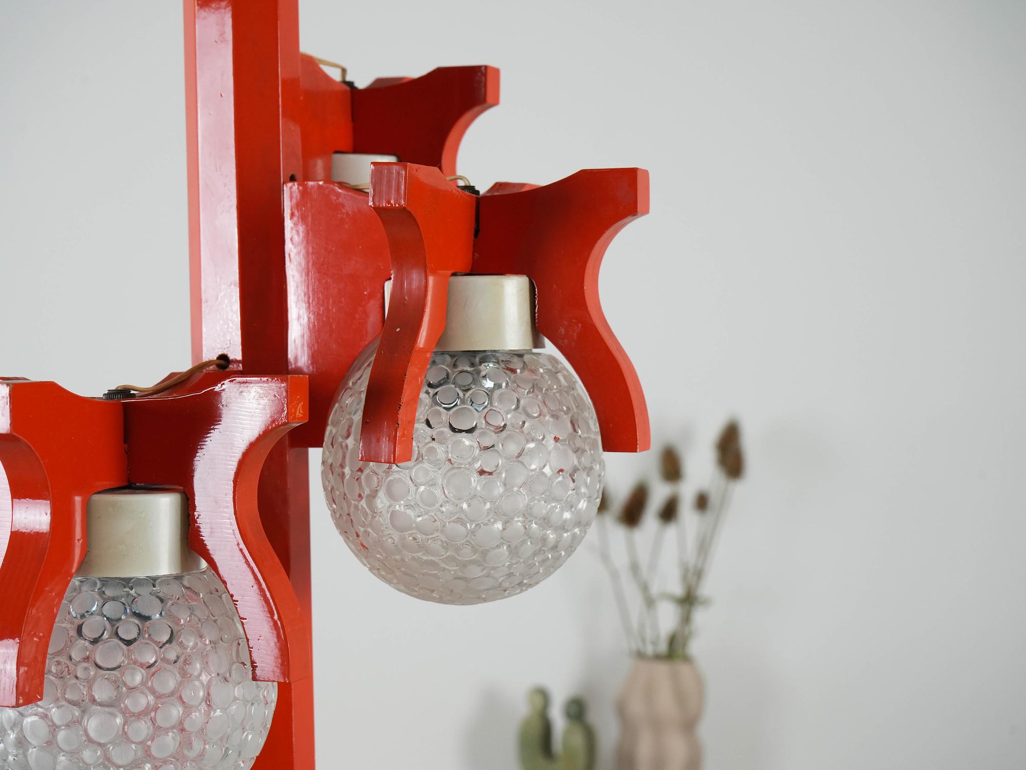 Space Age Pendant Lamp Orange 1970s 5