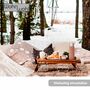 Couchdecke aus Fellimitat Creme 3