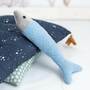 2x Fish & Beluga Whale Plush toy Cotton Grey Blue 4