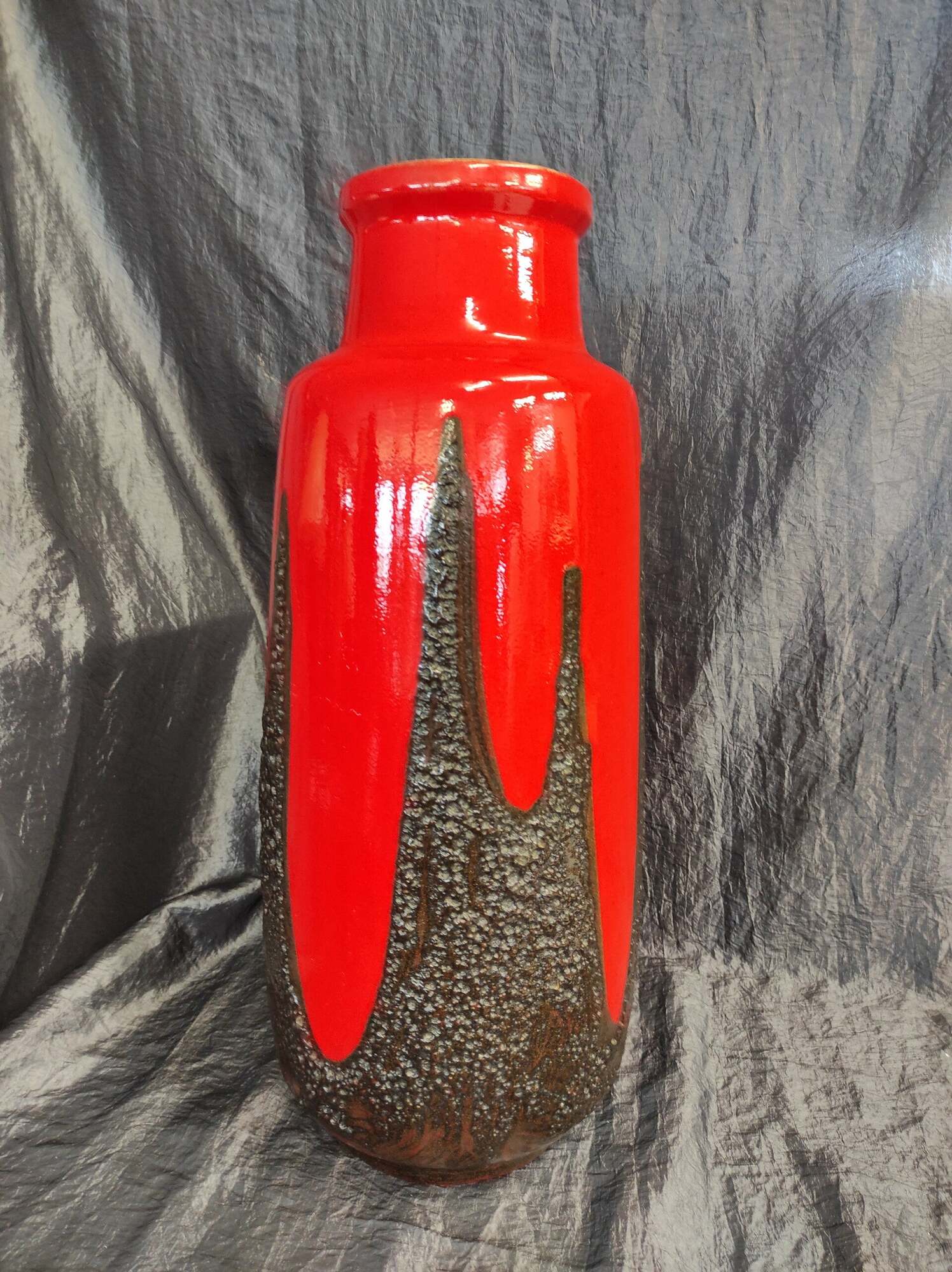 Vintage Fat Lava Vase Keramik Mehrfarbig  2