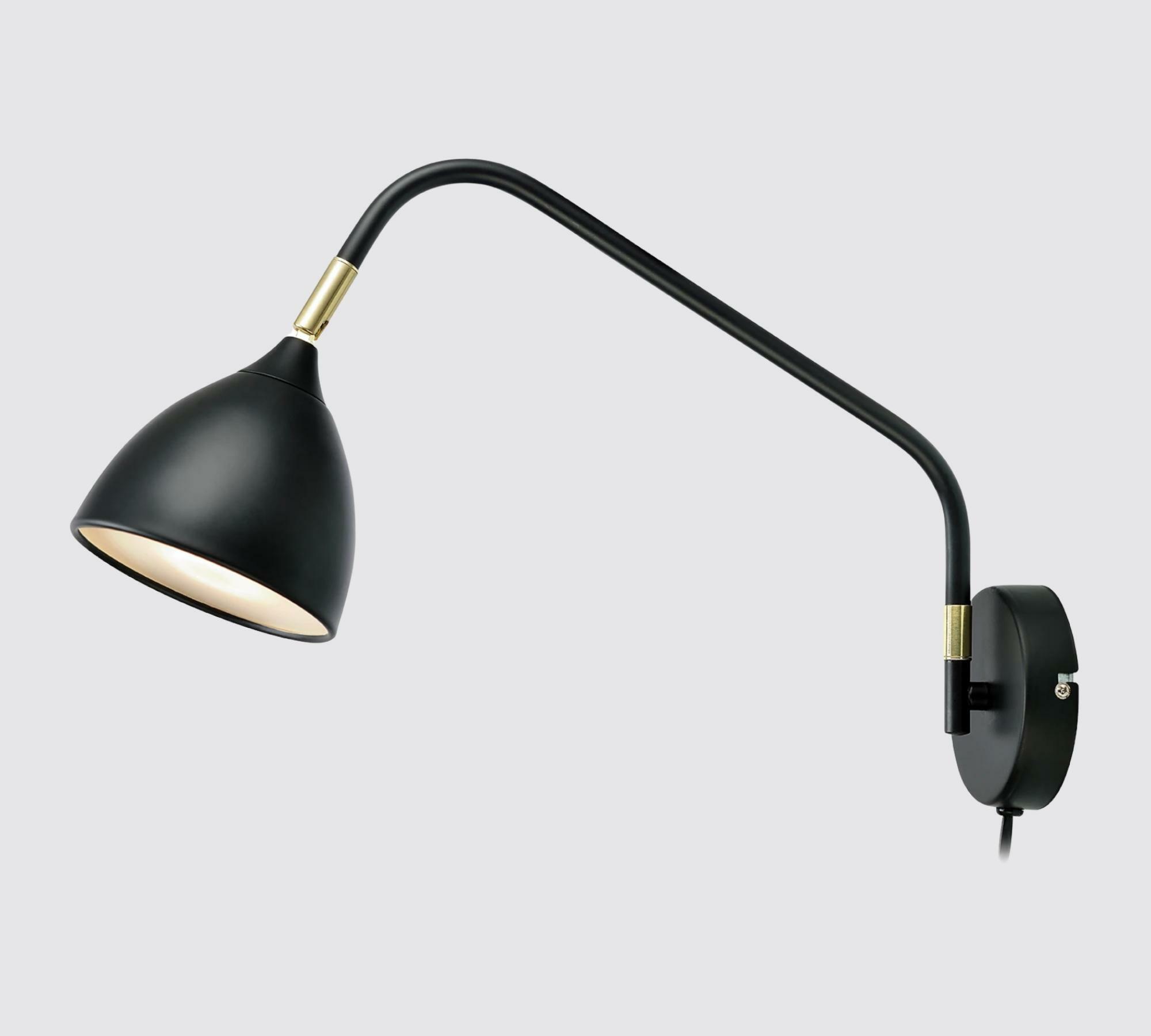 Minimalistisch-Klassische Wandleuchte Schwarz Gold 0